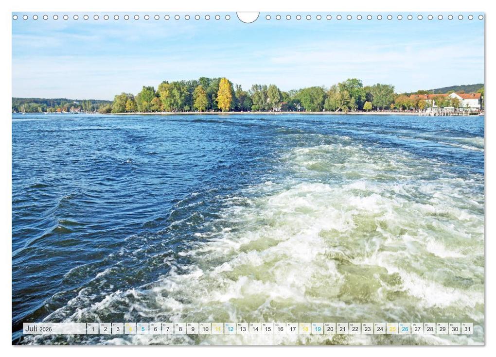 Weitere Ansicht: Vom Schiff aus gesehen - Mit dem Dampfer auf dem Ammersee (Wandkalender 2026 DIN A3 quer), CALVENDO Monatskalender | Martina Marten, Calvendo