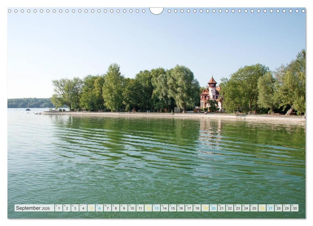 Weitere Ansicht: Vom Schiff aus gesehen - Mit dem Dampfer auf dem Ammersee (Wandkalender 2026 DIN A3 quer), CALVENDO Monatskalender | Martina Marten, Calvendo