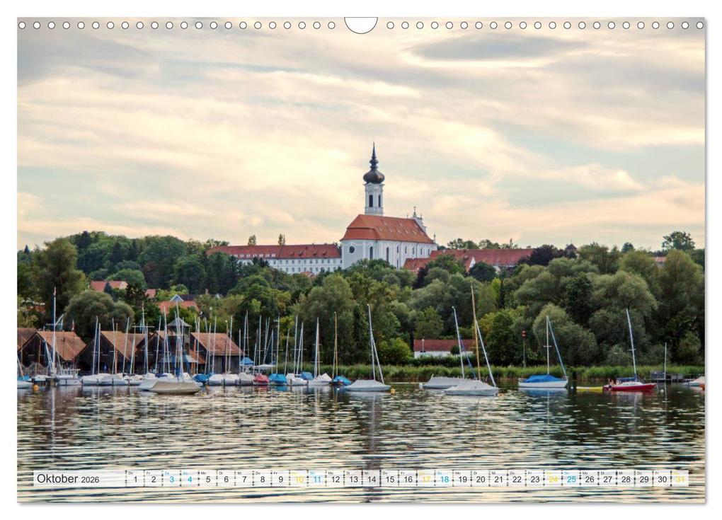Weitere Ansicht: Vom Schiff aus gesehen - Mit dem Dampfer auf dem Ammersee (Wandkalender 2026 DIN A3 quer), CALVENDO Monatskalender | Martina Marten, Calvendo
