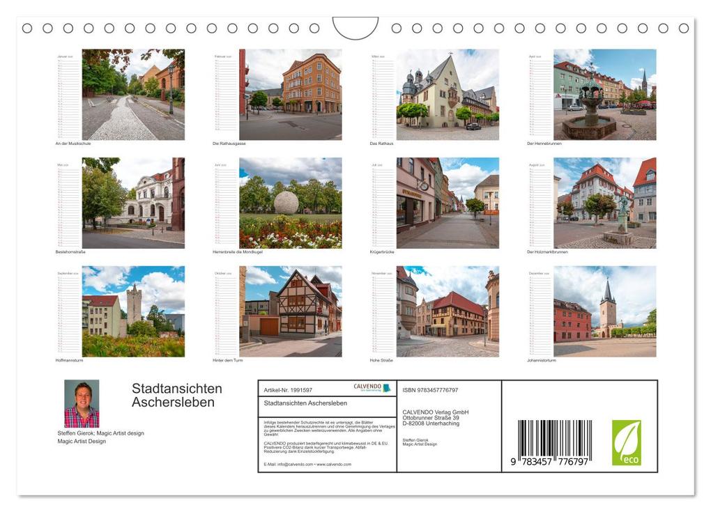 Weitere Ansicht: Stadtansichten Aschersleben (Wandkalender 2026 DIN A4 quer), CALVENDO Monatskalender | Steffen Gierok; Magic Artist design, Calvendo, Gierok, Steffen Magic Artist Design