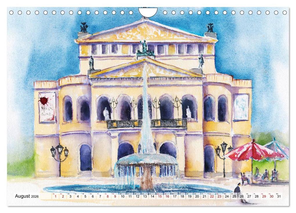 Weitere Ansicht: Frankfurt in Aquarell (Wandkalender 2026 DIN A4 quer), CALVENDO Monatskalender | Jitka Krause, Calvendo