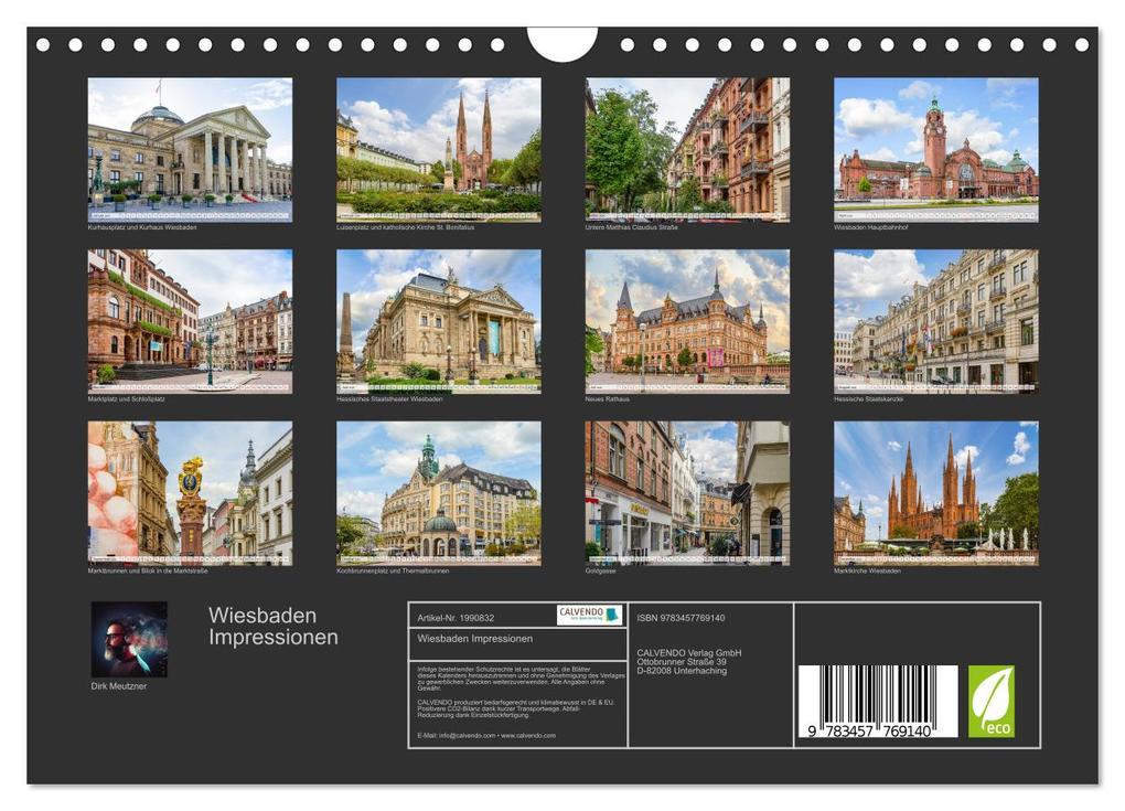 Weitere Ansicht: Wiesbaden Impressionen (Wandkalender 2026 DIN A4 quer), CALVENDO Monatskalender | Dirk Meutzner, Calvendo
