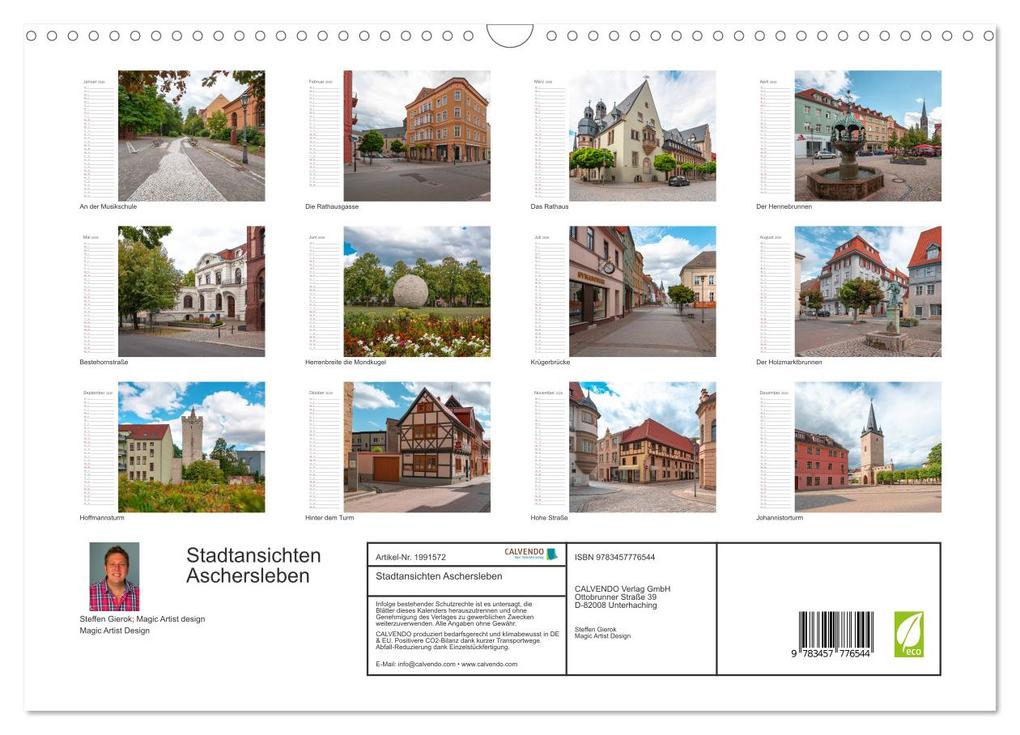 Weitere Ansicht: Stadtansichten Aschersleben (Wandkalender 2026 DIN A3 quer), CALVENDO Monatskalender | Steffen Gierok; Magic Artist design, Calvendo, Gierok, Steffen Magic Artist Design