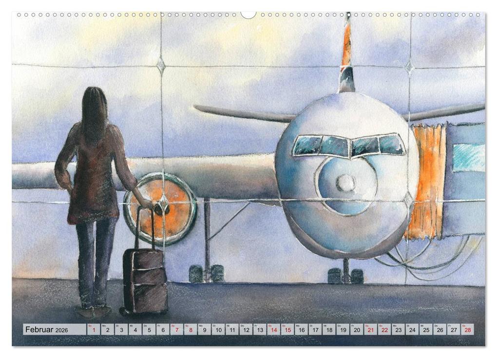 Weitere Ansicht: Frankfurt in Aquarell (Wandkalender 2026 DIN A2 quer), CALVENDO Monatskalender | Jitka Krause, Calvendo