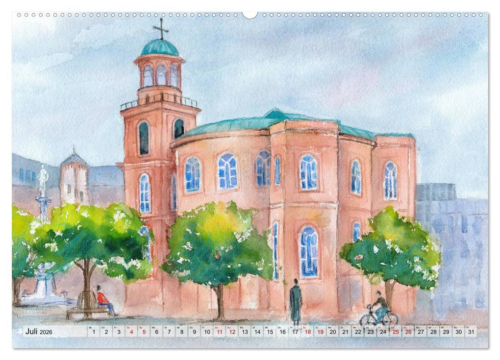 Weitere Ansicht: Frankfurt in Aquarell (Wandkalender 2026 DIN A2 quer), CALVENDO Monatskalender | Jitka Krause, Calvendo