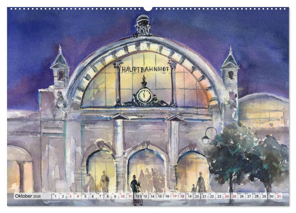 Weitere Ansicht: Frankfurt in Aquarell (Wandkalender 2026 DIN A2 quer), CALVENDO Monatskalender | Jitka Krause, Calvendo