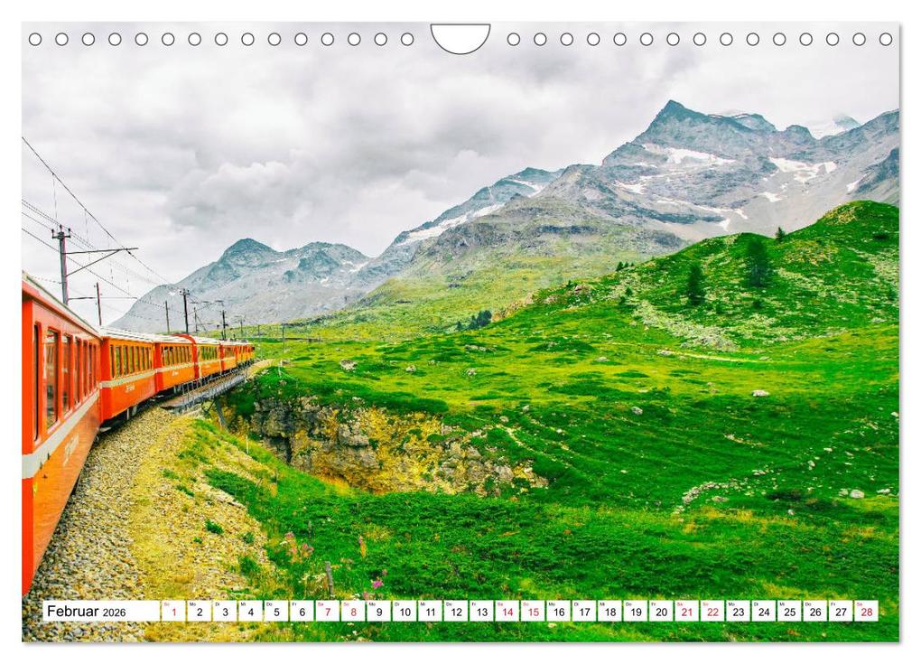 Weitere Ansicht: Rhätische Bahn - Fahrt durch die Bündner Alpen (Wandkalender 2026 DIN A4 quer), CALVENDO Monatskalender | Nina Schwarze, Calvendo