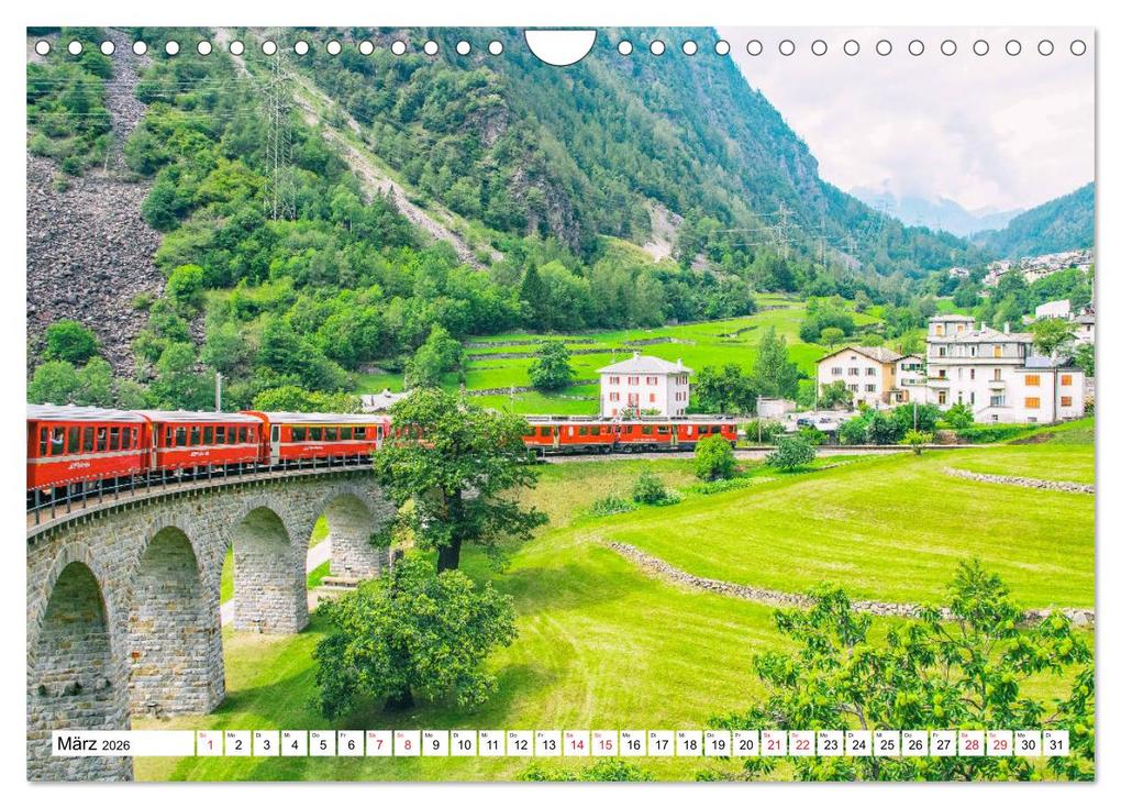 Weitere Ansicht: Rhätische Bahn - Fahrt durch die Bündner Alpen (Wandkalender 2026 DIN A4 quer), CALVENDO Monatskalender | Nina Schwarze, Calvendo