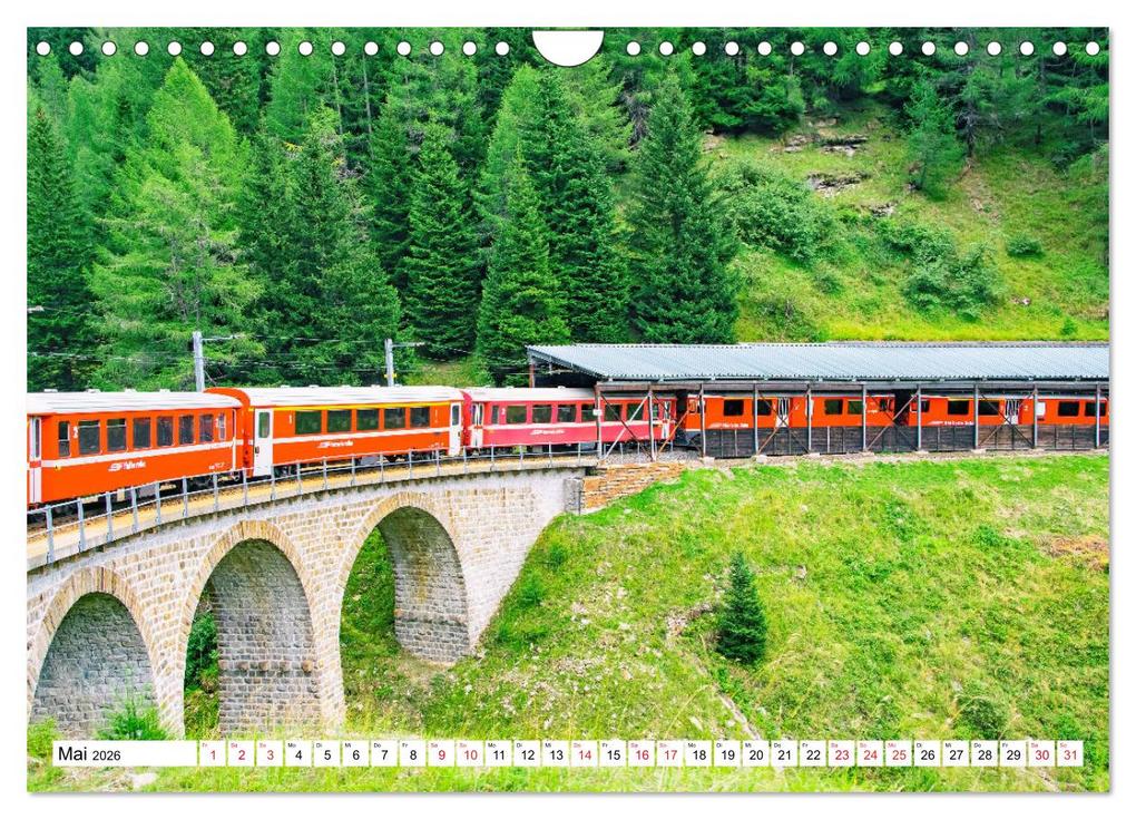 Weitere Ansicht: Rhätische Bahn - Fahrt durch die Bündner Alpen (Wandkalender 2026 DIN A4 quer), CALVENDO Monatskalender | Nina Schwarze, Calvendo