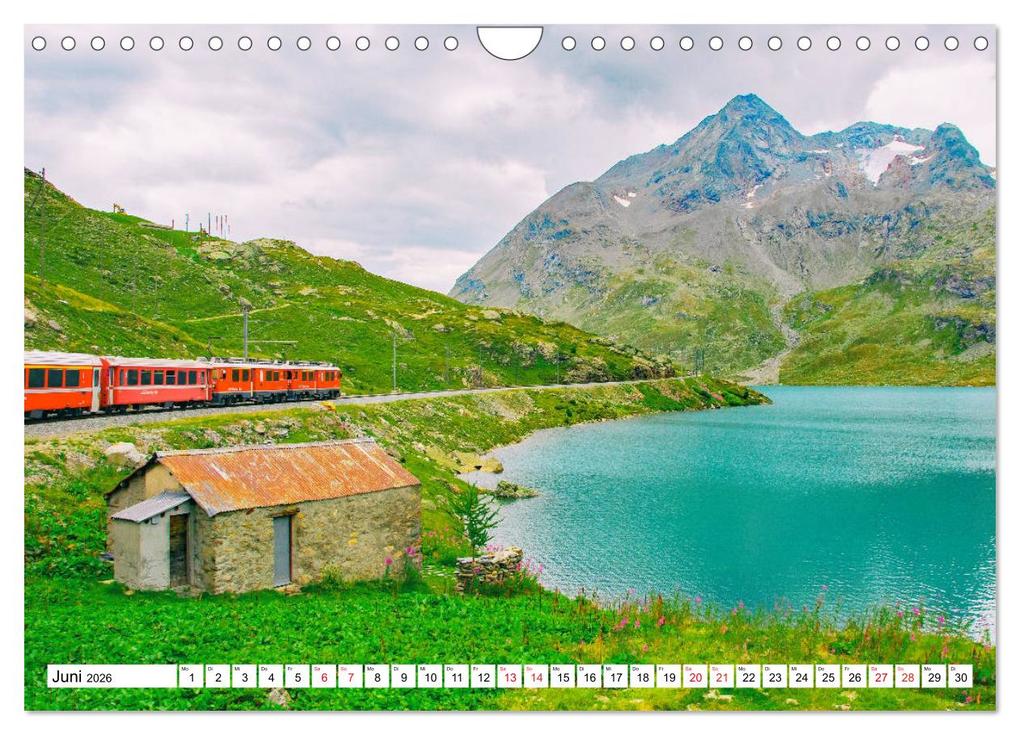 Weitere Ansicht: Rhätische Bahn - Fahrt durch die Bündner Alpen (Wandkalender 2026 DIN A4 quer), CALVENDO Monatskalender | Nina Schwarze, Calvendo