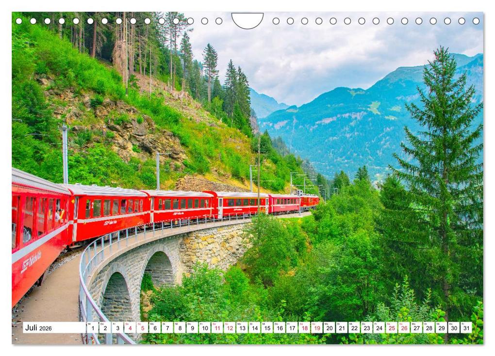 Weitere Ansicht: Rhätische Bahn - Fahrt durch die Bündner Alpen (Wandkalender 2026 DIN A4 quer), CALVENDO Monatskalender | Nina Schwarze, Calvendo