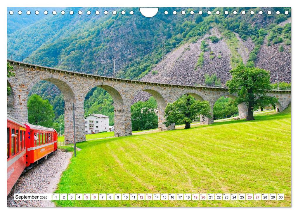 Weitere Ansicht: Rhätische Bahn - Fahrt durch die Bündner Alpen (Wandkalender 2026 DIN A4 quer), CALVENDO Monatskalender | Nina Schwarze, Calvendo