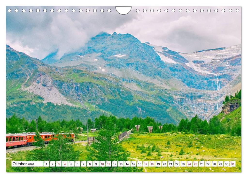 Weitere Ansicht: Rhätische Bahn - Fahrt durch die Bündner Alpen (Wandkalender 2026 DIN A4 quer), CALVENDO Monatskalender | Nina Schwarze, Calvendo