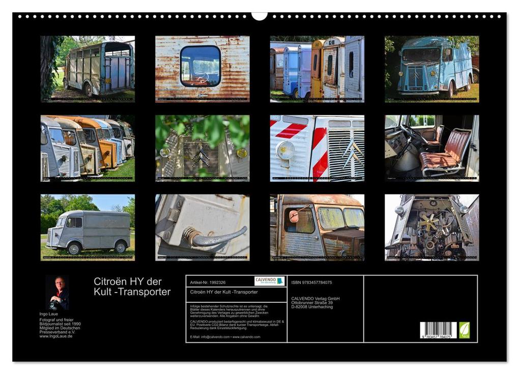 Weitere Ansicht: Citroën HY der Kult -Transporter (Wandkalender 2026 DIN A2 quer), CALVENDO Monatskalender | Ingo Laue, Calvendo