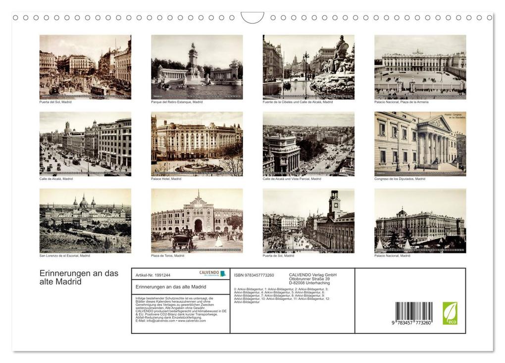 Weitere Ansicht: Erinnerungen an das alte Madrid (Wandkalender 2026 DIN A3 quer), CALVENDO Monatskalender | CALVENDO CALVENDO, Calvendo