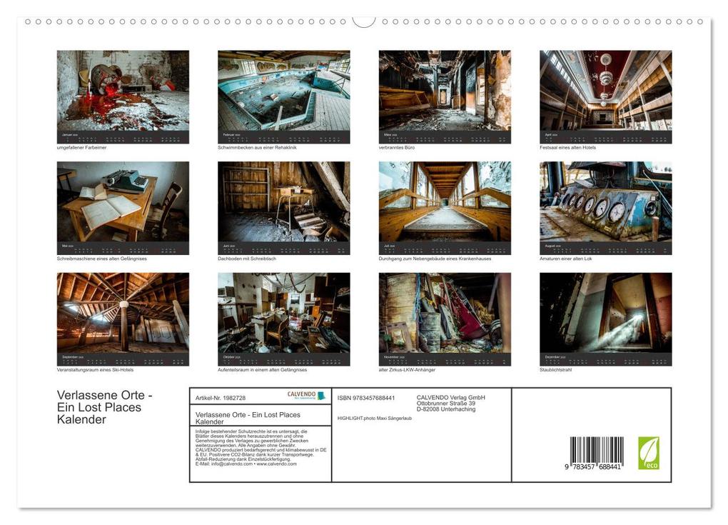 Weitere Ansicht: Verlassene Orte - Ein Lost Places Kalender (hochwertiger Premium Wandkalender 2026 DIN A2 quer), Kunstdruck in Hochglanz | HIGHLIGHT.photo Maxi Sängerlaub, Calvendo