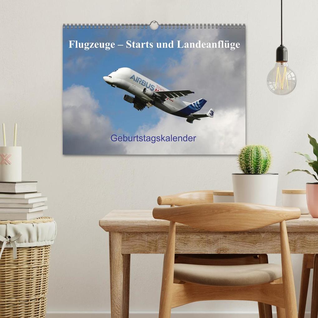 Weitere Ansicht: Flugzeuge - Starts und Landeanflüge Geburtstagsplaner (Wandkalender 2026 DIN A3 quer), CALVENDO Monatskalender | Frank Gayde, Calvendo