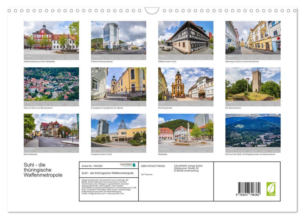 Weitere Ansicht: Suhl - die thüringische Waffenmetropole (Wandkalender 2026 DIN A3 quer), CALVENDO Monatskalender | Calvendo, Val Thoermer