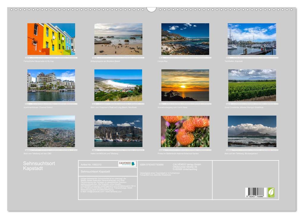 Weitere Ansicht: Sehnsuchtsort Kapstadt (Wandkalender 2026 DIN A2 quer), CALVENDO Monatskalender | Calvendo, Jeanette Wüstehube