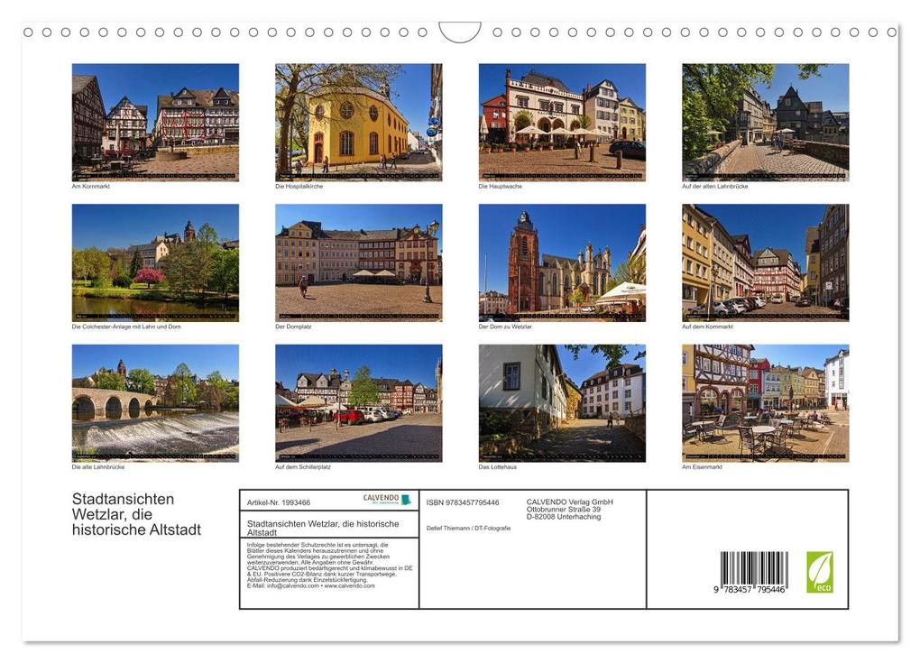 Weitere Ansicht: Stadtansichten Wetzlar, die historische Altstadt (Wandkalender 2026 DIN A3 quer), CALVENDO Monatskalender | Calvendo, Detlef Thiemann, Detlef Thiemann / DT-Fotografie