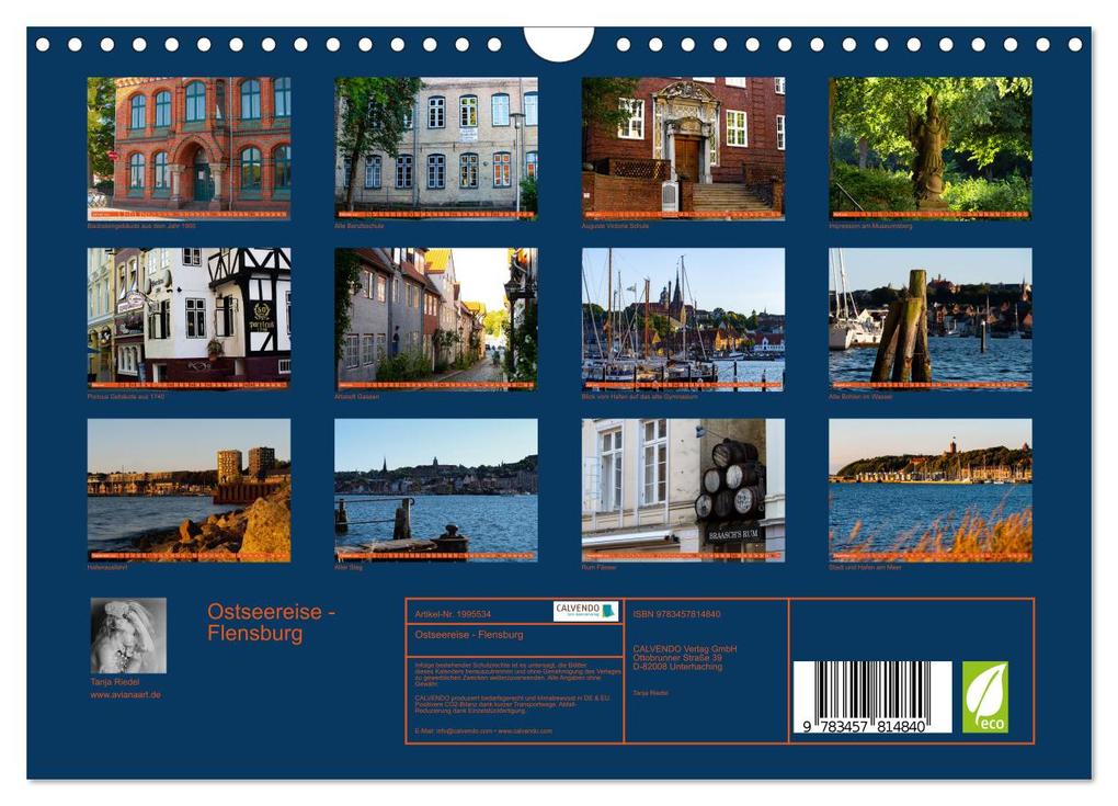 Weitere Ansicht: Ostseereise - Flensburg (Wandkalender 2026 DIN A4 quer), CALVENDO Monatskalender | Tanja Riedel, Calvendo