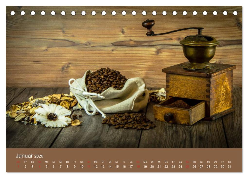 Weitere Ansicht: I Love Coffee - Dein Kaffeekalender für Geniesser des schwarzen Goldes (Tischkalender 2026 DIN A5 quer), CALVENDO Monatskalender | Stefan Widerstein - SteWi.info, Calvendo
