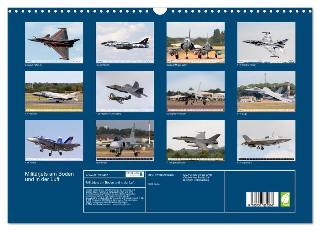 Weitere Ansicht: Militärjets am Boden und in der Luft (Wandkalender 2026 DIN A3 quer), CALVENDO Monatskalender | MUC-Spotter MUC-Spotter, Calvendo, MUC-Spotter