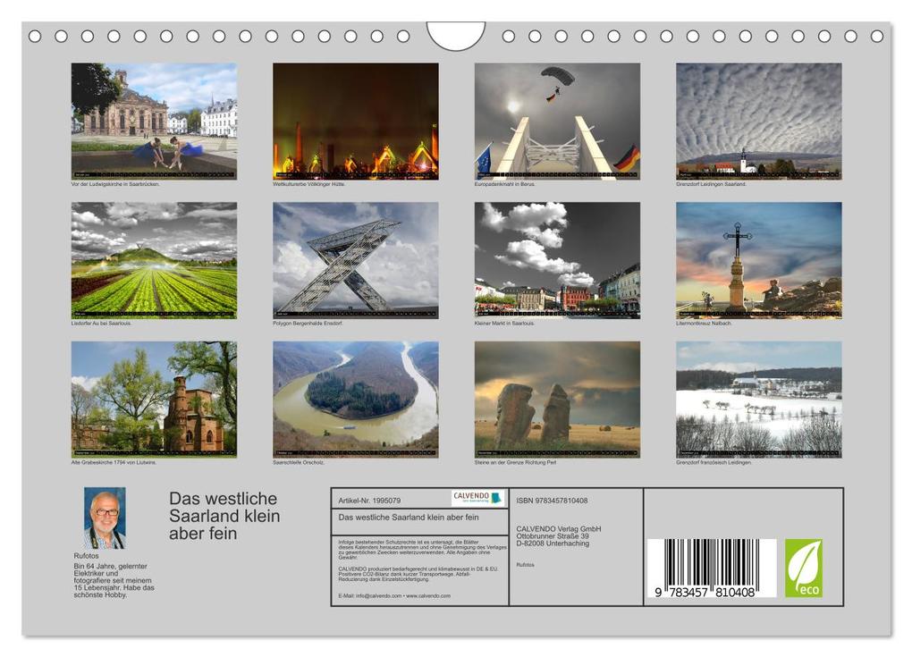 Weitere Ansicht: Das westliche Saarland klein aber fein (Wandkalender 2026 DIN A4 quer), CALVENDO Monatskalender | Rufotos Rufotos, Calvendo, Rufotos