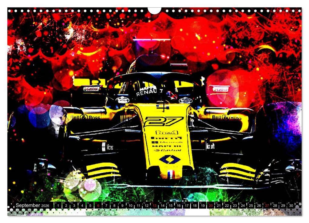 Weitere Ansicht: Vollgas im Monoposto - Digital Arts rund um die Formel 1 von Jean-Louis Glineur (Wandkalender 2026 DIN A3 quer), CALVENDO Monatskalender | Jean-Louis Glineur, Calvendo