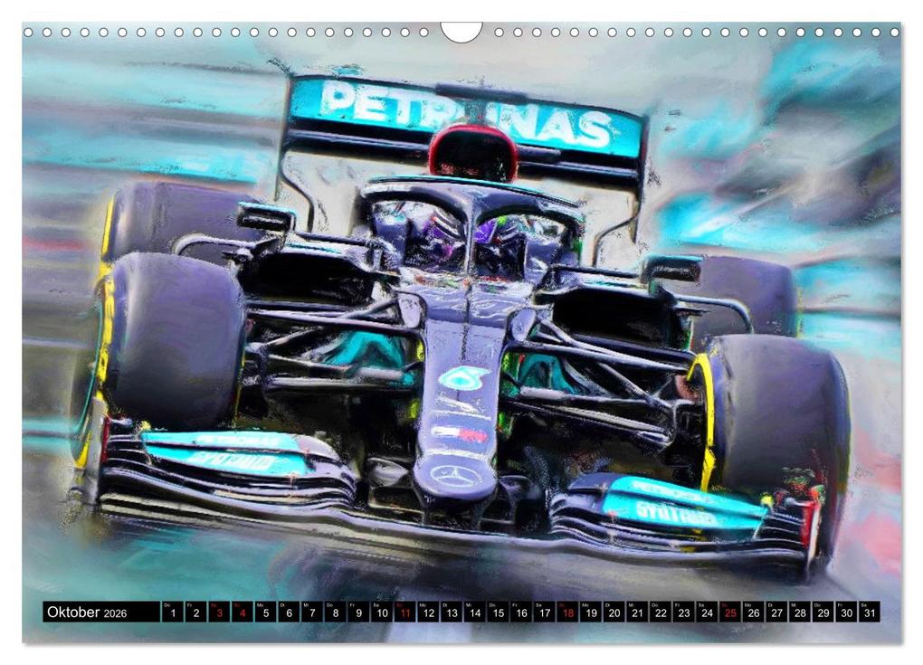 Weitere Ansicht: Vollgas im Monoposto - Digital Arts rund um die Formel 1 von Jean-Louis Glineur (Wandkalender 2026 DIN A3 quer), CALVENDO Monatskalender | Jean-Louis Glineur, Calvendo