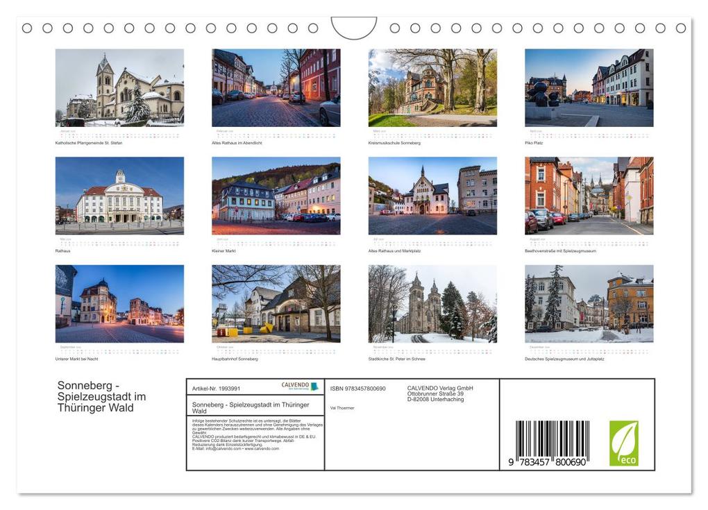 Weitere Ansicht: Sonneberg - Spielzeugstadt im Thüringer Wald (Wandkalender 2026 DIN A4 quer), CALVENDO Monatskalender | Val Thoermer, Calvendo