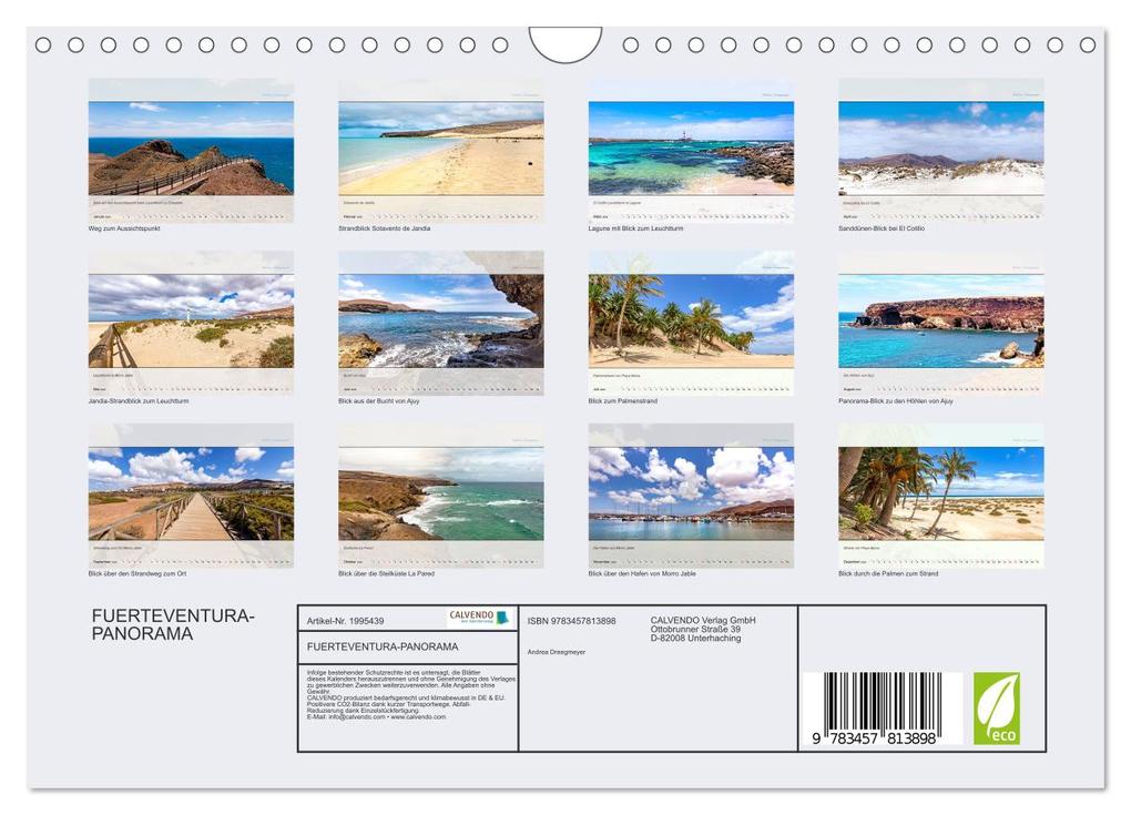 Weitere Ansicht: FUERTEVENTURA-PANORAMA (Wandkalender 2026 DIN A4 quer), CALVENDO Monatskalender | Andrea Dreegmeyer, Calvendo