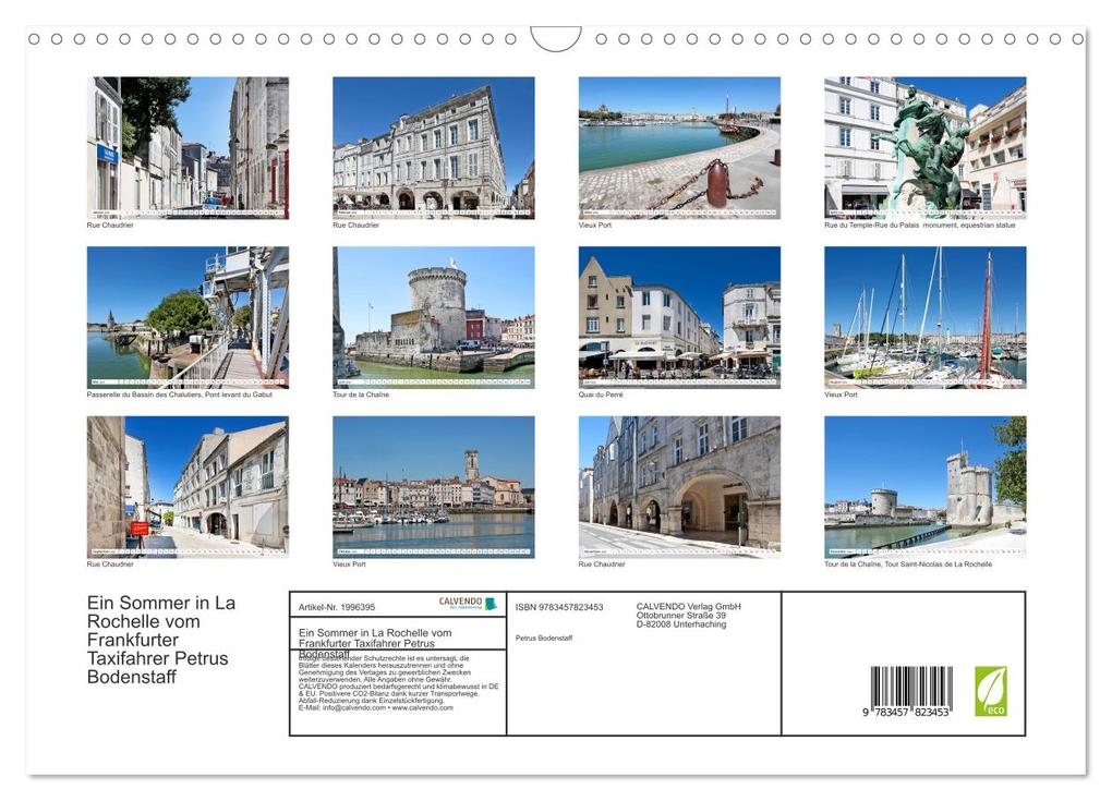 Weitere Ansicht: Ein Sommer in La Rochelle vom Frankfurter Taxifahrer Petrus Bodenstaff (Wandkalender 2026 DIN A3 quer), CALVENDO Monatskalender | Calvendo, Petrus Bodenstaff