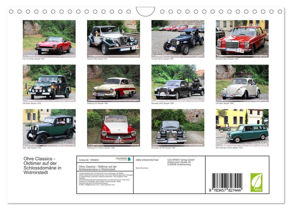 Weitere Ansicht: Ohre Classics - Oldtimer auf der Schlossdomäne in Wolmirstedt (Wandkalender 2026 DIN A4 quer), CALVENDO Monatskalender | Calvendo, Beate Bussenius