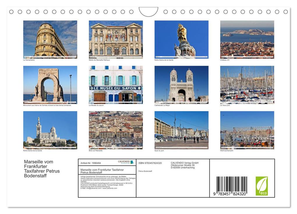 Weitere Ansicht: Marseille vom Frankfurter Taxifahrer Petrus Bodenstaff (Wandkalender 2026 DIN A4 quer), CALVENDO Monatskalender | Calvendo, Petrus Bodenstaff