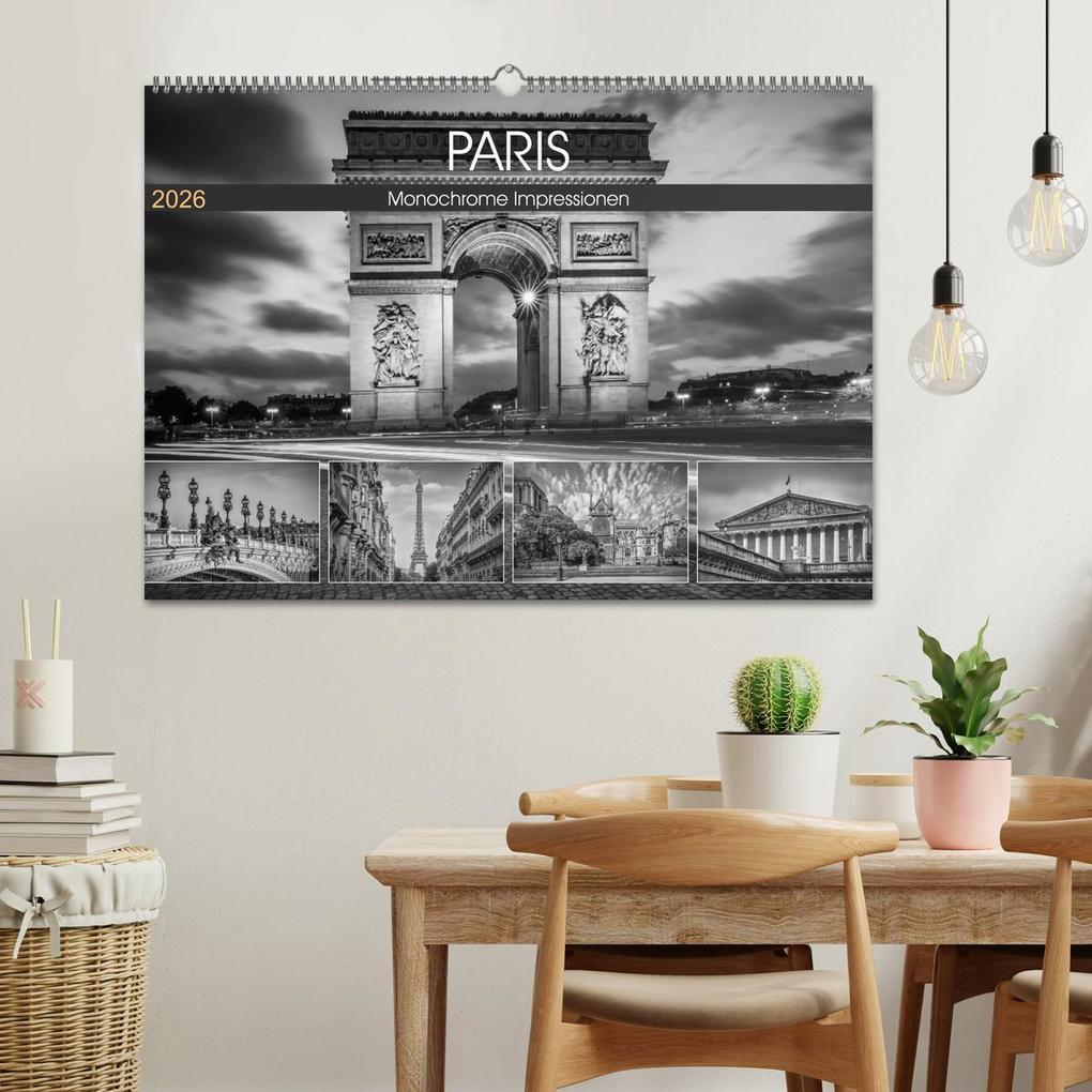 Weitere Ansicht: PARIS Monochrome Impressionen (Wandkalender 2026 DIN A2 quer), CALVENDO Monatskalender | Calvendo, Melanie Viola