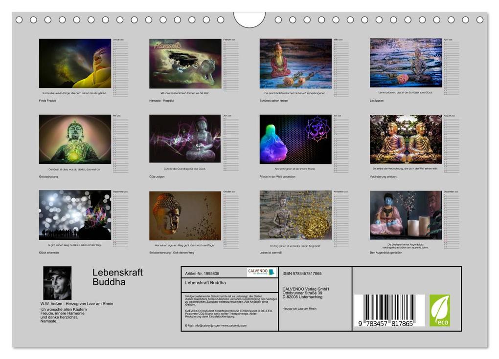 Weitere Ansicht: Lebenskraft Buddha (Wandkalender 2026 DIN A4 quer), CALVENDO Monatskalender | Calvendo, W.W. Voßen - Herzog von Laar am Rhein