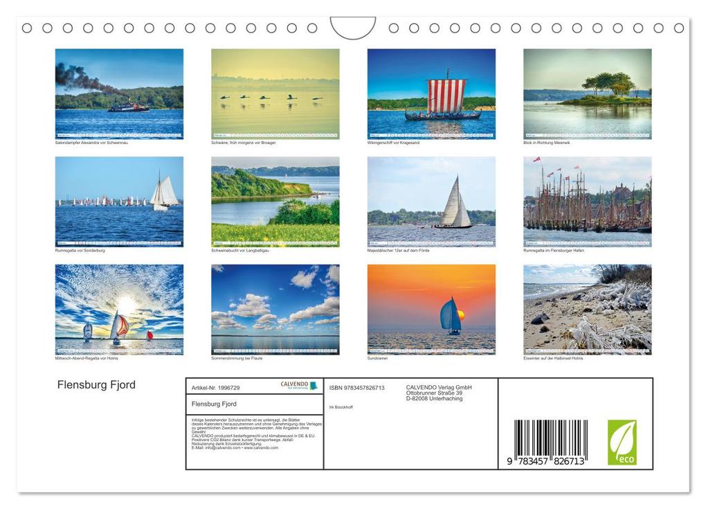 Weitere Ansicht: Flensburg Fjord (Wandkalender 2026 DIN A4 quer), CALVENDO Monatskalender | Calvendo, Irk Boockhoff
