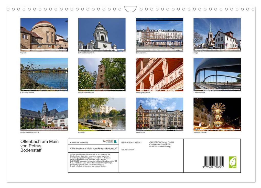 Weitere Ansicht: Offenbach am Main von Petrus Bodenstaff (Wandkalender 2026 DIN A3 quer), CALVENDO Monatskalender | Calvendo, Petrus Bodenstaff