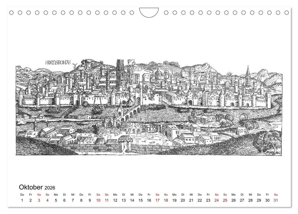 Weitere Ansicht: Schedelsche Weltchronik Deutsche Städte 1493 (Wandkalender 2026 DIN A4 quer), CALVENDO Monatskalender | Calvendo, Claus Liepke