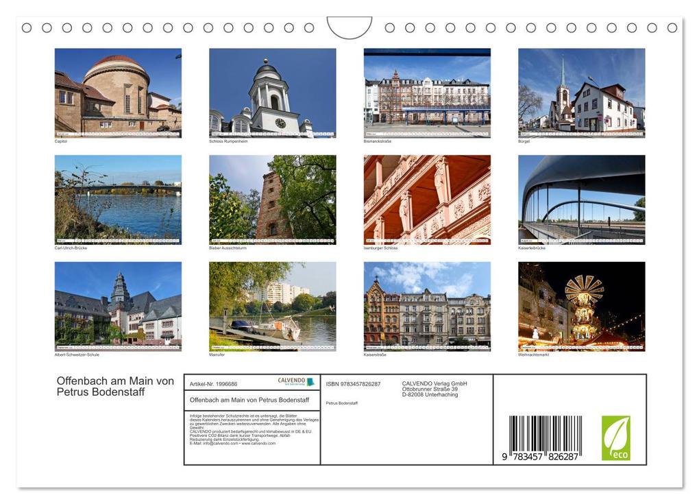 Weitere Ansicht: Offenbach am Main von Petrus Bodenstaff (Wandkalender 2026 DIN A4 quer), CALVENDO Monatskalender | Calvendo, Petrus Bodenstaff