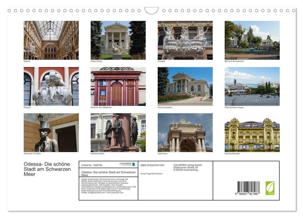 Weitere Ansicht: Odessa- Die schöne Stadt am Schwarzen Meer (Wandkalender 2026 DIN A3 quer), CALVENDO Monatskalender | Calvendo, Anneli Hegerfeld-Reckert