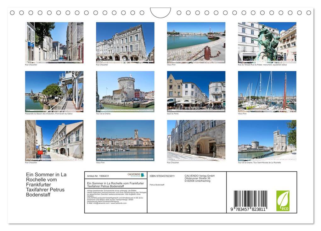 Weitere Ansicht: Ein Sommer in La Rochelle vom Frankfurter Taxifahrer Petrus Bodenstaff (Wandkalender 2026 DIN A4 quer), CALVENDO Monatskalender | Calvendo, Petrus Bodenstaff