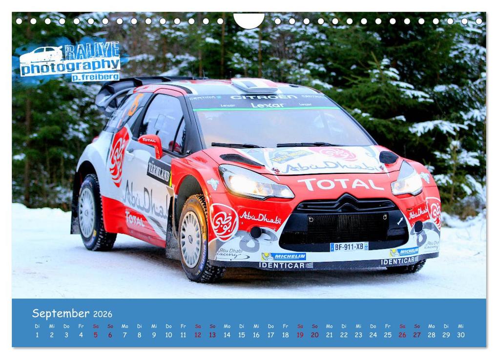 Weitere Ansicht: WRC Schweden White Open 2026 (Wandkalender 2026 DIN A4 quer), CALVENDO Monatskalender | Patrick Freiberg, Calvendo