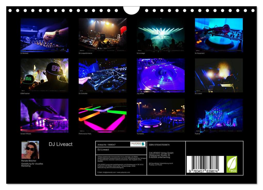 Weitere Ansicht: DJ Liveact (Wandkalender 2026 DIN A4 quer), CALVENDO Monatskalender | Renate Bleicher, Calvendo