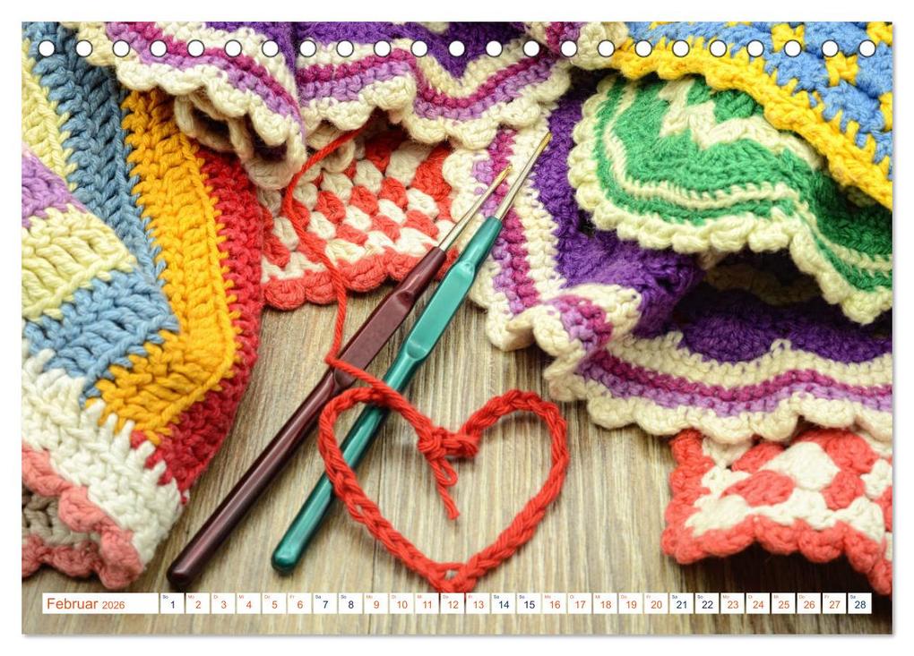 Weitere Ansicht: Kreatives aus Wolle - Häkeln, Stricken und Basteln (Tischkalender 2026 DIN A5 quer), CALVENDO Monatskalender | Anja Frost, Calvendo