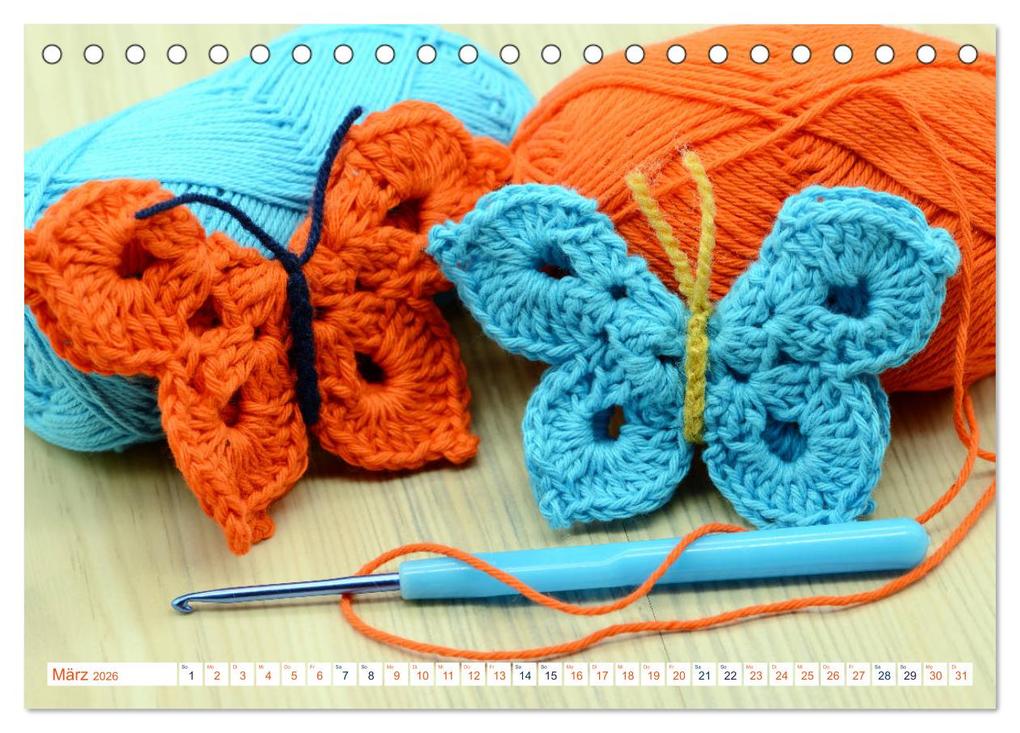 Weitere Ansicht: Kreatives aus Wolle - Häkeln, Stricken und Basteln (Tischkalender 2026 DIN A5 quer), CALVENDO Monatskalender | Anja Frost, Calvendo