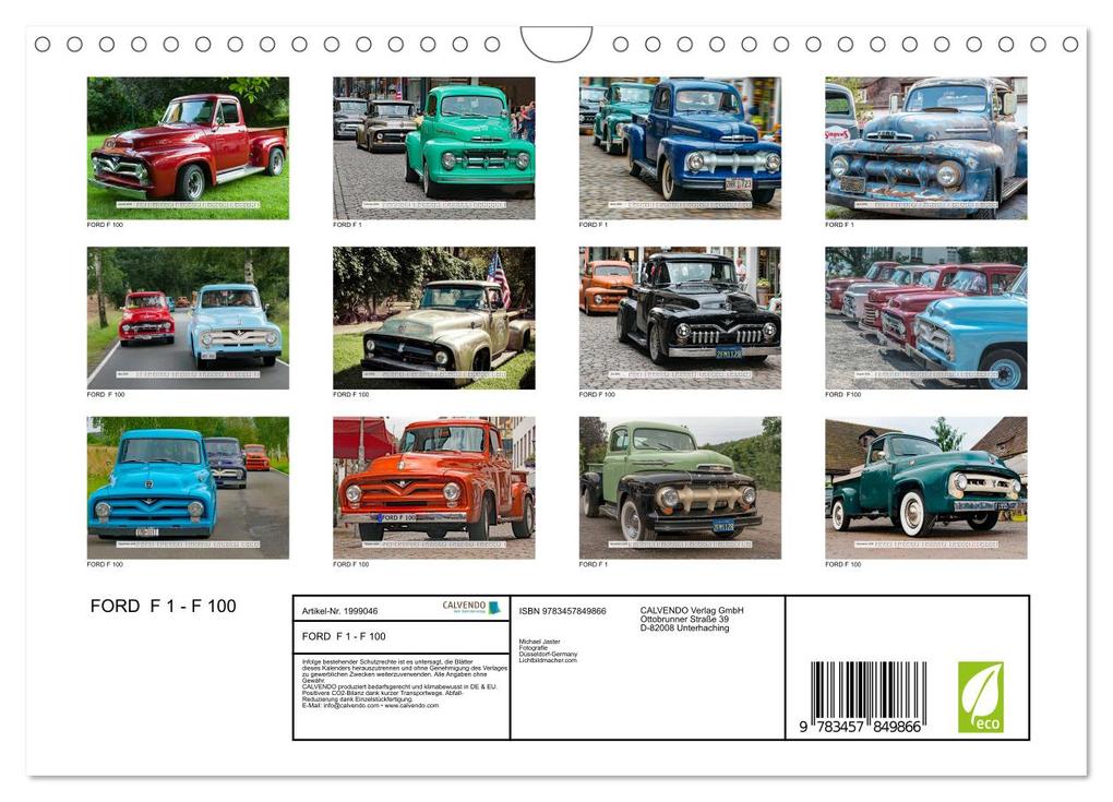 Weitere Ansicht: FORD F 1 - F 100 (Wandkalender 2026 DIN A4 quer), CALVENDO Monatskalender | © Michael Jaster Fotografie, Calvendo