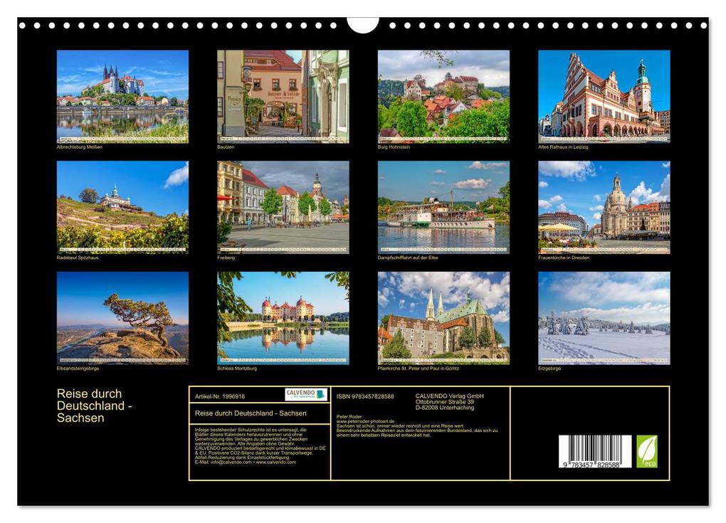 Weitere Ansicht: Reise durch Deutschland - Sachsen (Wandkalender 2026 DIN A3 quer), CALVENDO Monatskalender | Peter Roder, Calvendo