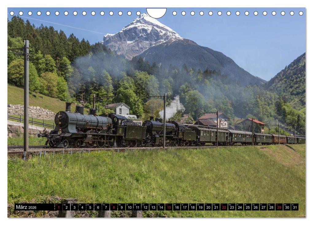 Weitere Ansicht: Eisenbahn-Nostalgie - Oldtimer auf Schweizer Schienen (Wandkalender 2026 DIN A4 quer), CALVENDO Monatskalender | Stefan Schulthess, Calvendo
